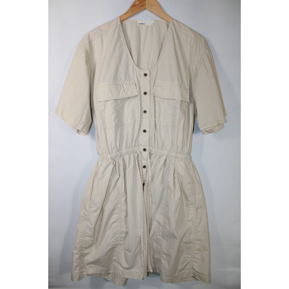 Hemi Blurr Women's Small Beige Short Sleeve Dress